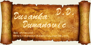 Dušanka Dumanović vizit kartica